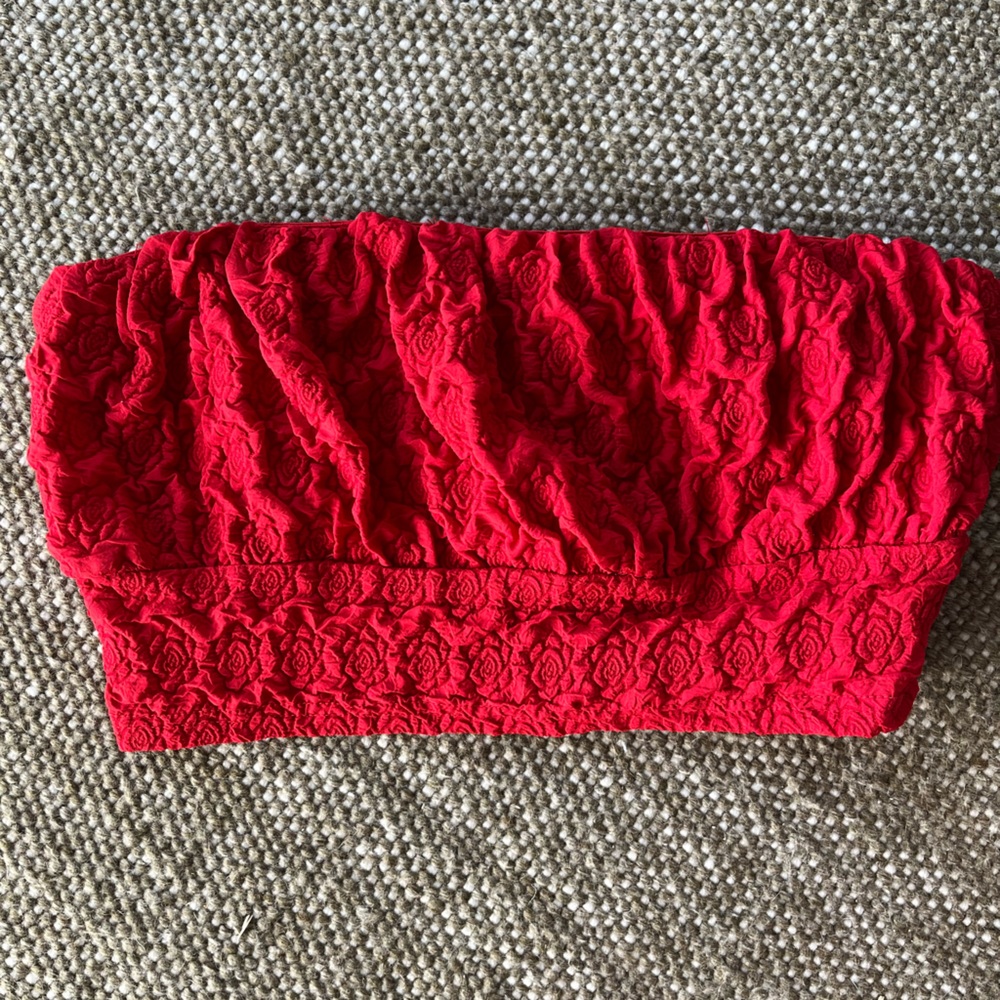 Red rose strapless top brand new with tags